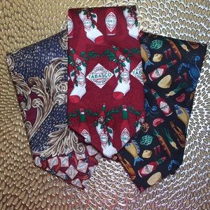 Tabasco Silk Neckties Bundle Christmas Holiday
